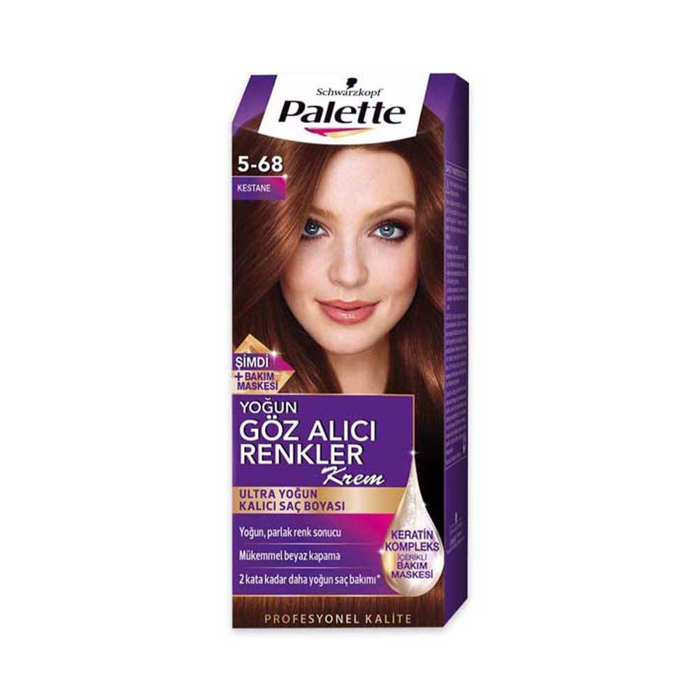 Palette Saç Boyası Yoğun Göz Alıcı Renkler 5.68 Medium Chestnut
