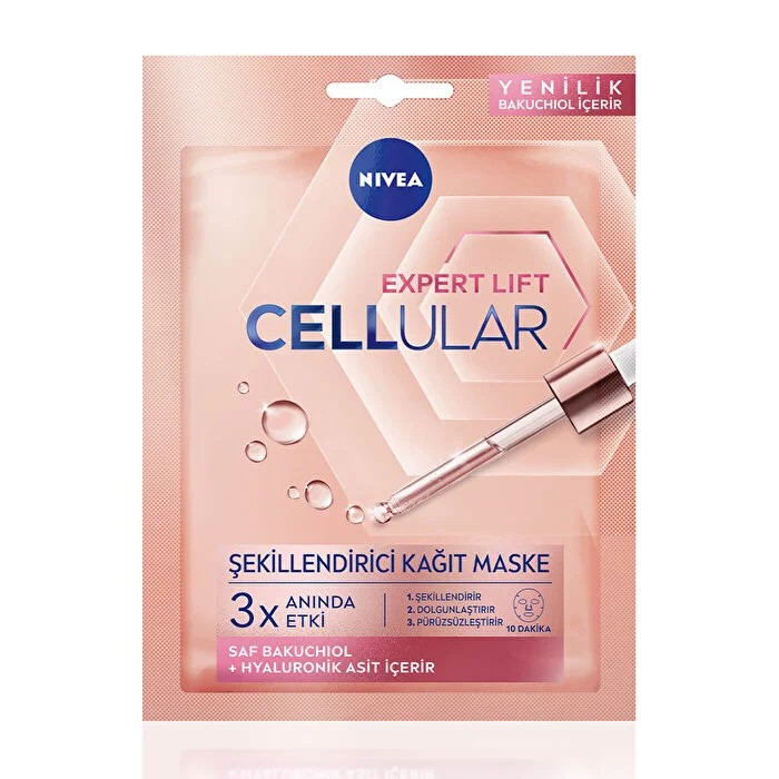 Nivea Cellular Expert Lift Doğal Retinol Alternatifi Saf Bakuchiol ve Hyaluronik Asit içeren Yüz Kağıt Maske 1 adet