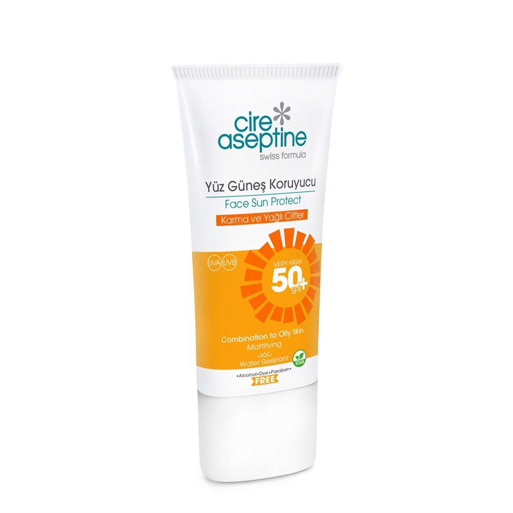 Cire Aseptine Yüz Güneş Koruyucu Krem Karma ve Yağlı Ciltler +50Spf 50 ml