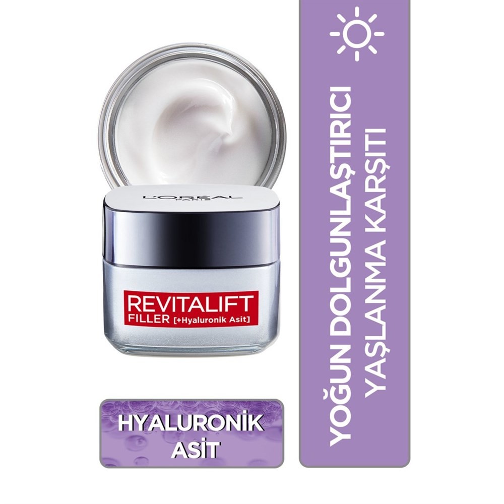 Loreal Paris Revitalift Filler +Hyaluronic Acid Yoğun Dolgunlaştırıcı Yaşlanma Karşıtı Gündüz Kremi 50 ml