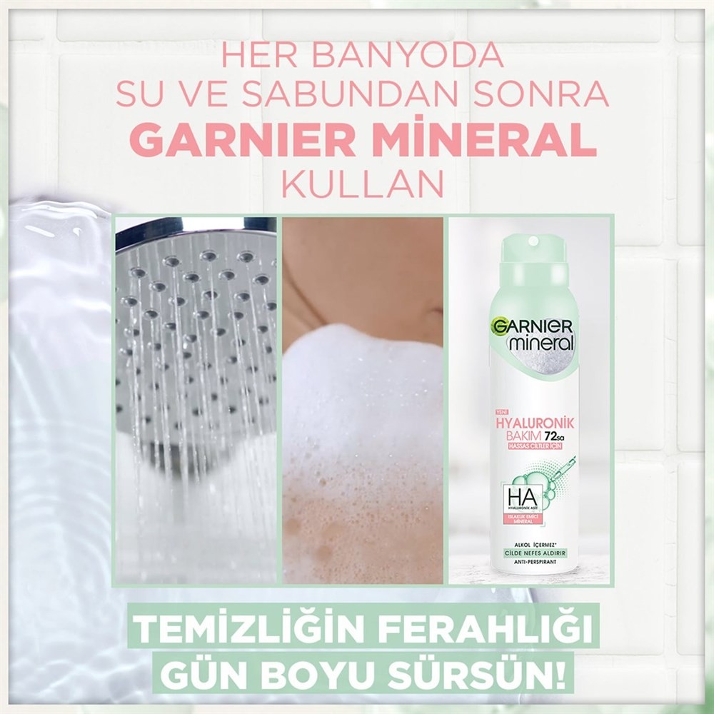 Garnier Mineral Hyaluronik Bakım Aerosol Kadın Deodorant 150 ml