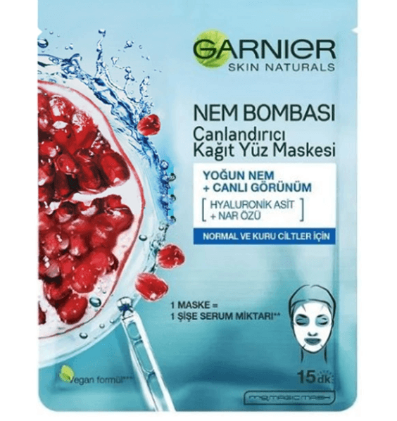 Garnier Nem Bombası Canlandırıcı Kağıt Yüz Maskesi