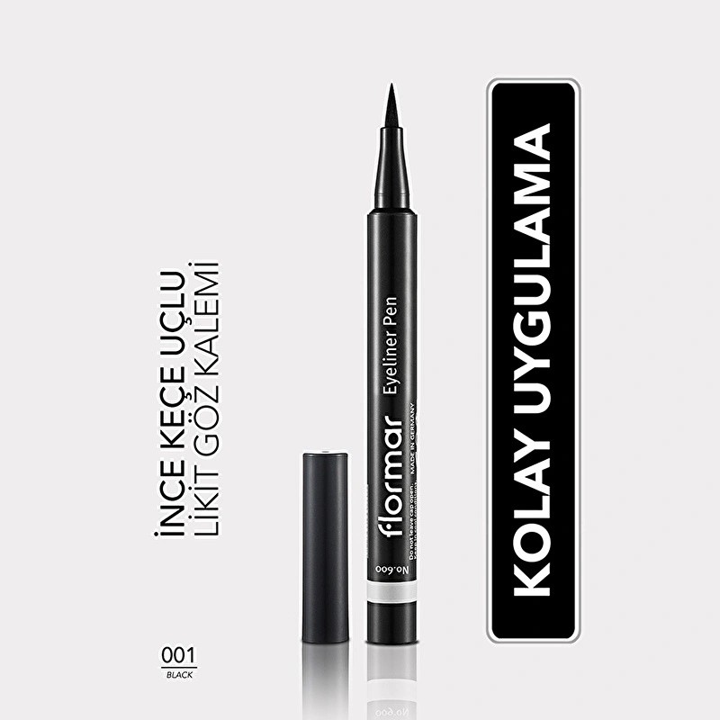 Flormar Yoğun Pigmentli ve Keçe Uçlu Mat Kalem Eyeliner 001 Black