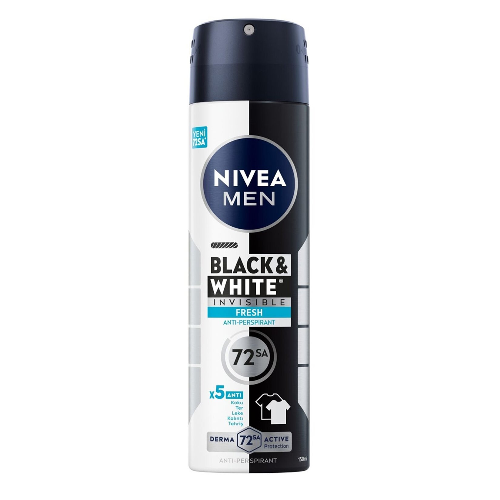 Nivea Men Erkek Sprey Deodorant Black & White Invisible Fresh 150 ml