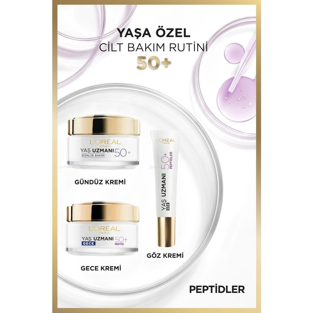 Loreal Paris Yaş Uzmanı 50+ Kırışıklık Karşıtı Yenileyici Gece Kremi 50 ml