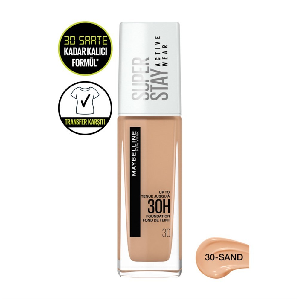 Maybelline New York Fondöten Superstay Active Wear No: 30 Sand