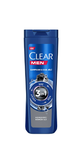 Clear 3in1 Şampuan&Duş Jeli Kömür 350 Ml