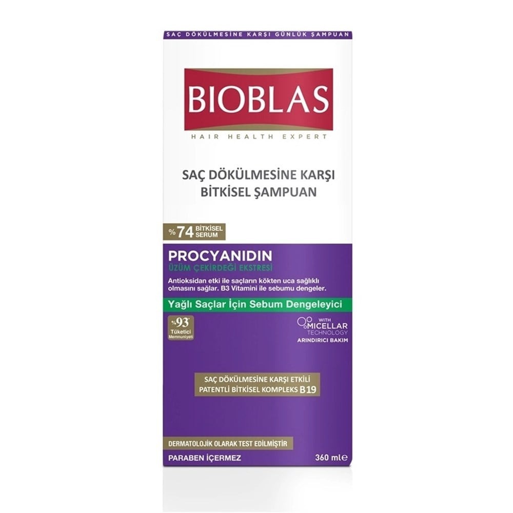 Bioblas Şampuan - Procyanidin Yağlı Saçlar İçin Sebum Dengeleyici 360 ml