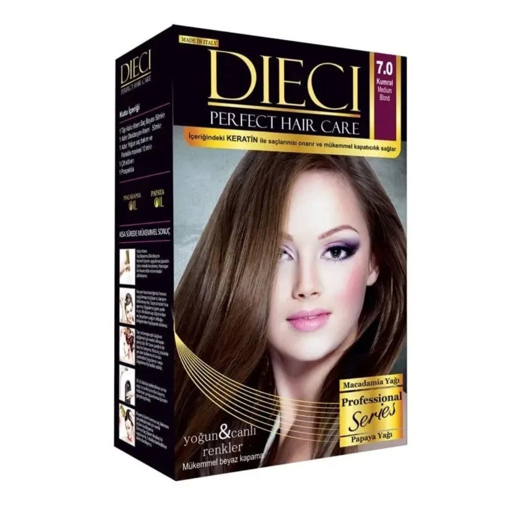 Dieci10 Kit Saç Boyası 7.0 Kumral 50 ml