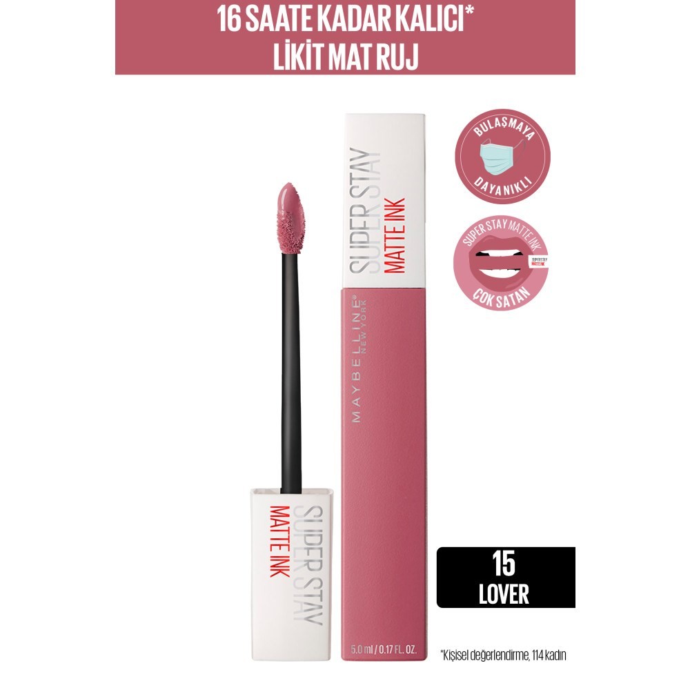 Maybelline New York Likit Mat Ruj SuperStay Matte Ink Liquid Lipstick 15 Lover