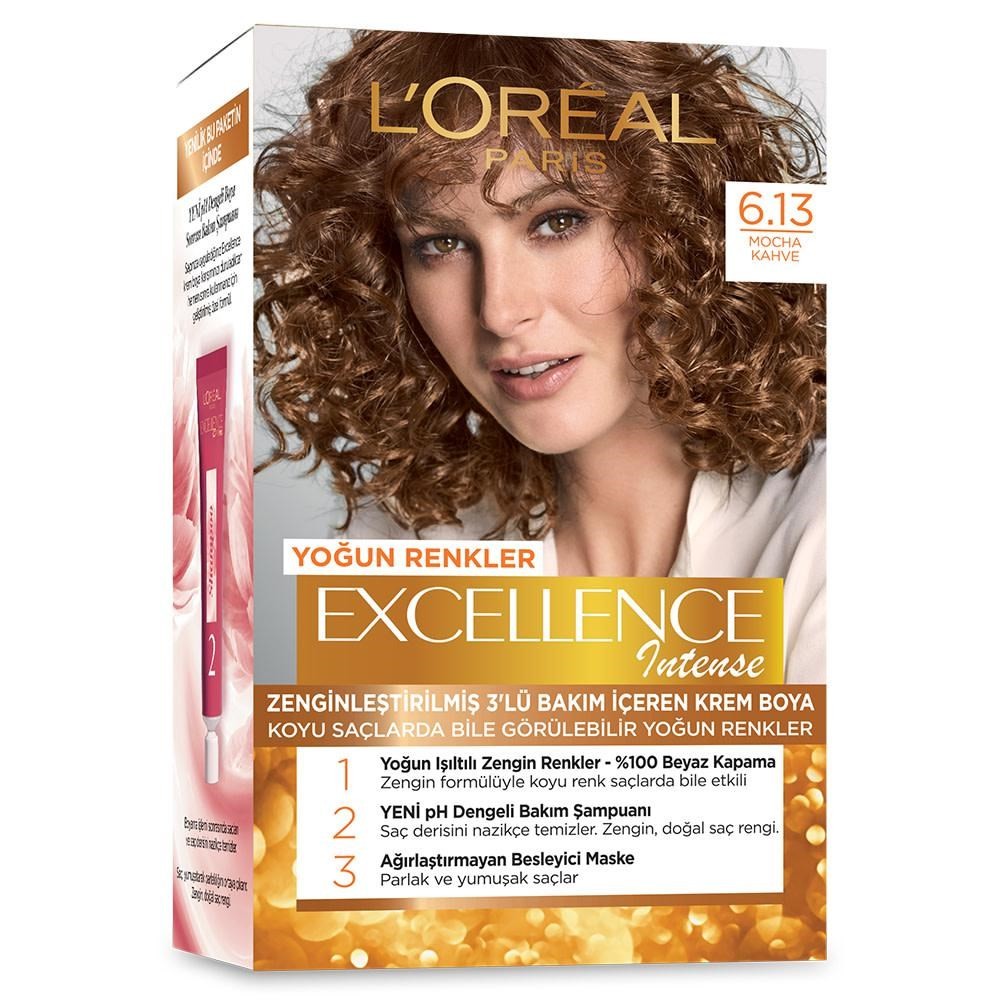 Loreal Paris Excellence Intense Yoğun Renkler Saç Boyası 6.13 Mocha Kahve