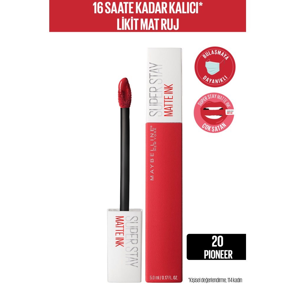 Maybelline New York Likit Mat Ruj SuperStay Matte Ink Liquid Lipstick 20 Pioneer