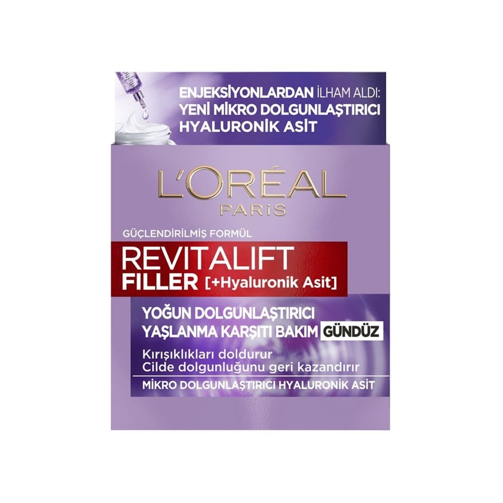 Loreal Paris Revitalift Filler +Hyaluronic Acid Yoğun Dolgunlaştırıcı Yaşlanma Karşıtı Gündüz Kremi 50 ml