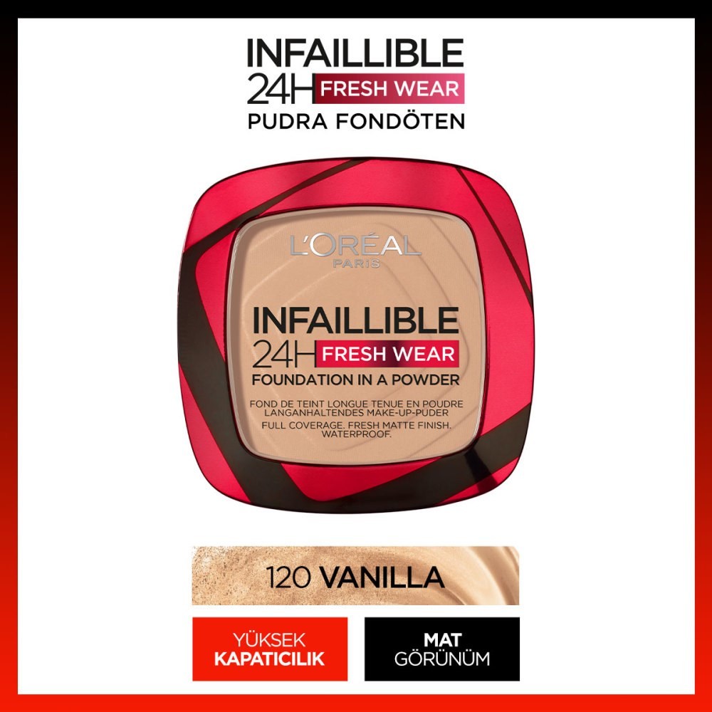 Loreal Infaillible Pudra Fondöten 24H Fresh Wear Compact Powder 120 Vanilla