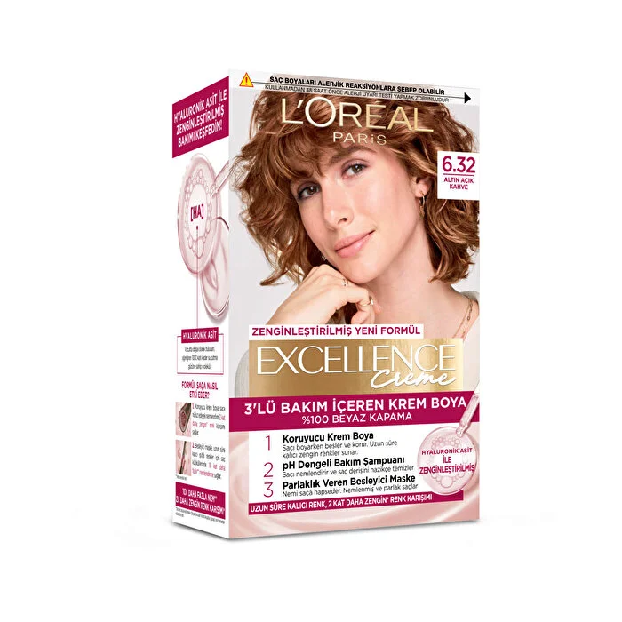 Loreal Excellence Creme Saç Boyası Altın Açık Kahve 6.32