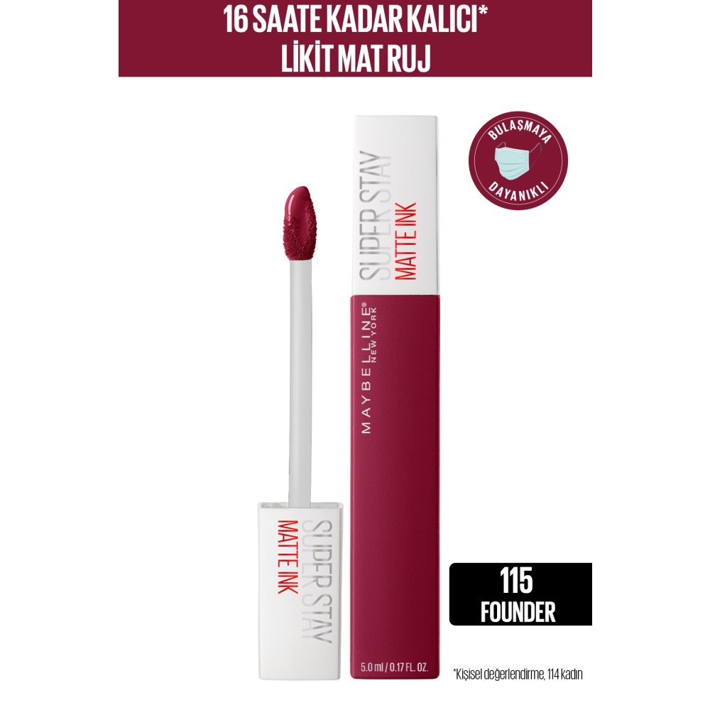 Maybelline New York Likit Mat Ruj - SuperStay Matte Ink City Edition Lipstick 115 Founder