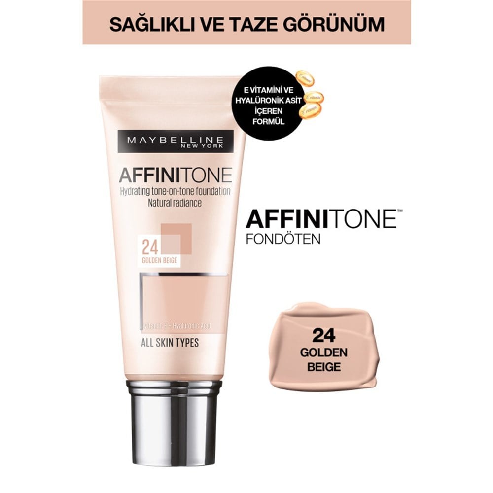 Maybelline New York Nemlendirme Etkili Fondöten Affinitone Foundation 24 Golden Beige