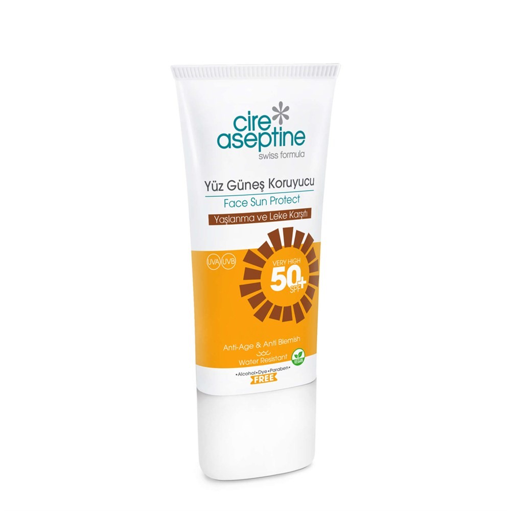 Cire Aseptine Yüz Güneş Koruyucu Krem Yaşlanma ve Leke karşıtı +50Spf 50 ml