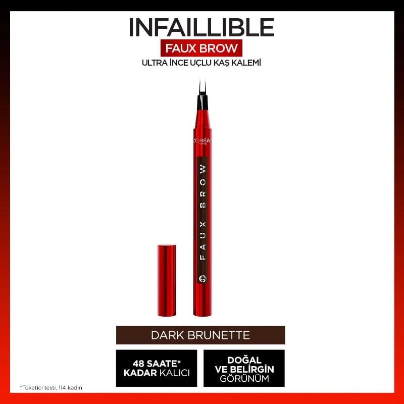 Loreal Paris Infaillible Faux Brow Ultra İnce Uçlu Kaş Kalemi Dark Brunette