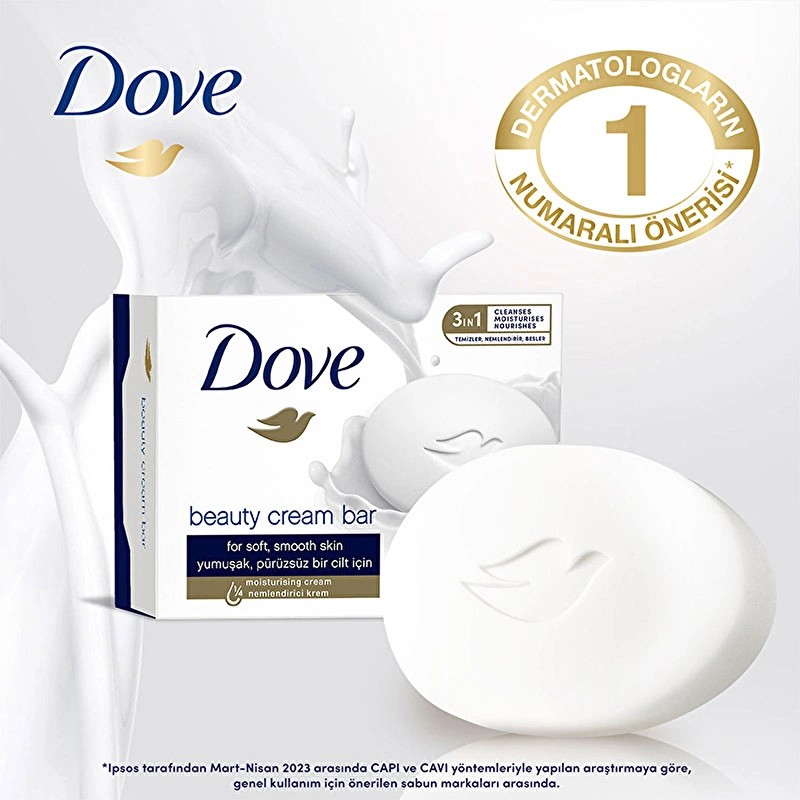 Dove Beauty Cream Bar Original Yumuşak Pürüzsüz Bir Cilt İçin Nemlendirici Krem Sabun 90 gr