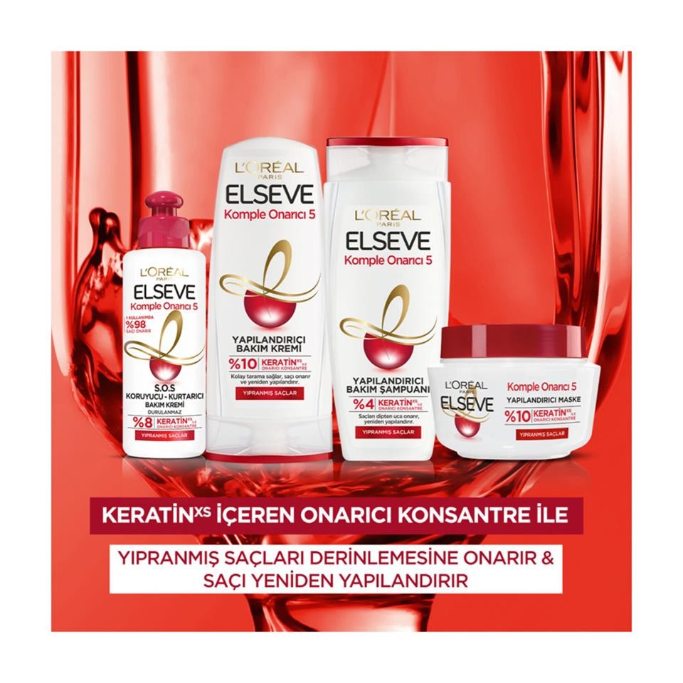 Loreal Paris Elseve Elseve Saç Bakım Kremi Komple Onarıcı5 Yapılandırıcı Etki 390 ml