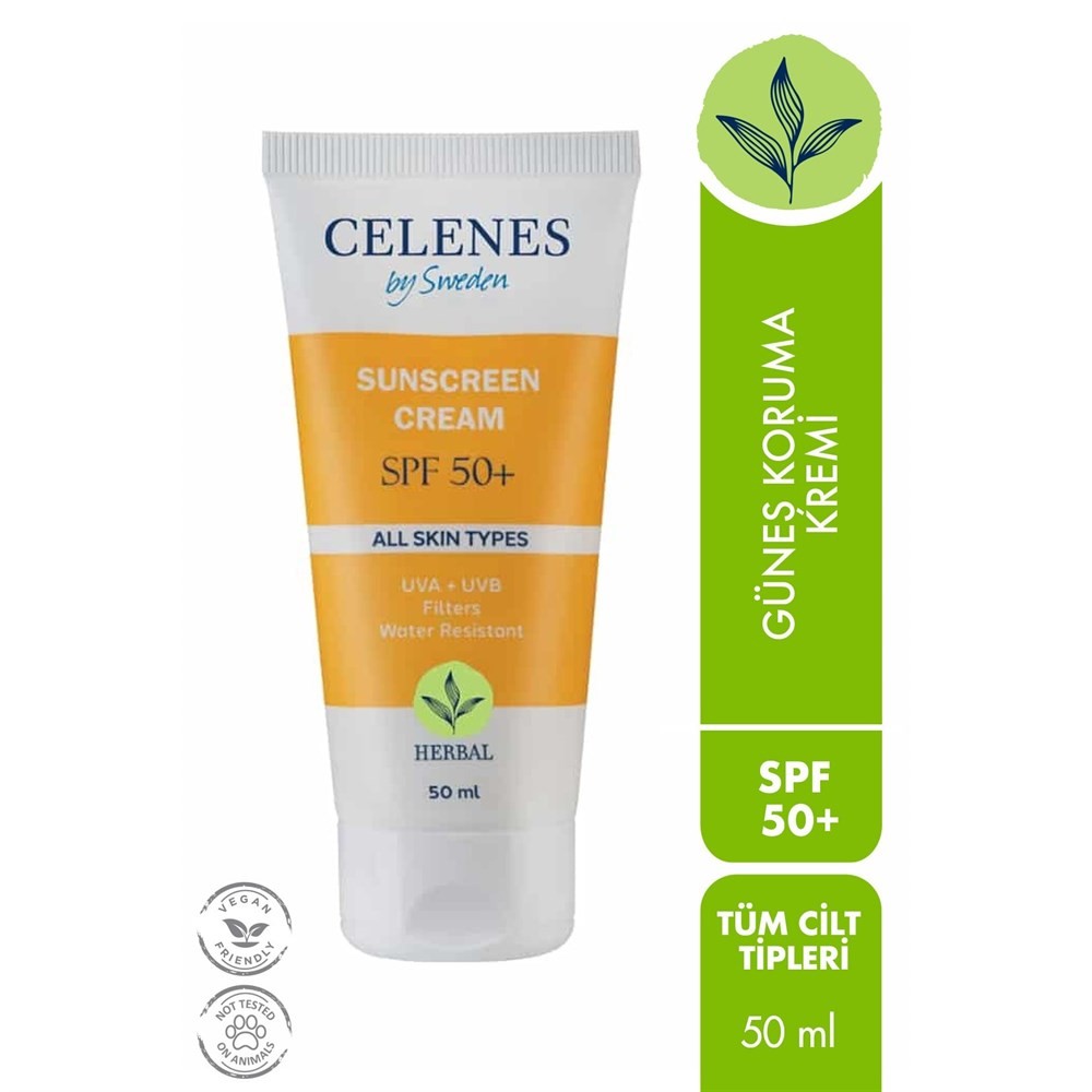 Celenes By Sweeden Herbal Güneş Koruma Kremi +50Spf Sunscreen Cream 50 ml