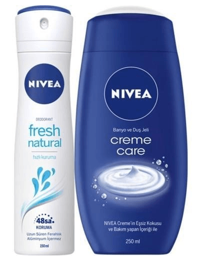 NIVEA Fresh Kadın Sprey 150 ml + Creme Care Duş Jeli 250 ml