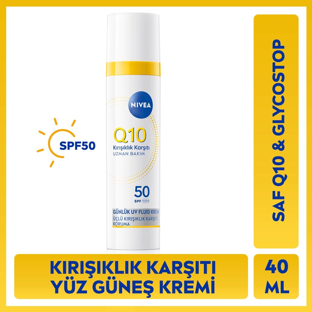 Nivea Q10 SPF50 Yüksek Güneş Korumalı Kırışıklık Karşıtı Gündüz Kremi 40 ml