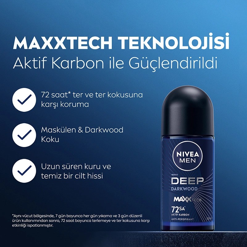 Nivea Men Erkek Roll-on Deodorant Deep Dimension 50 ml