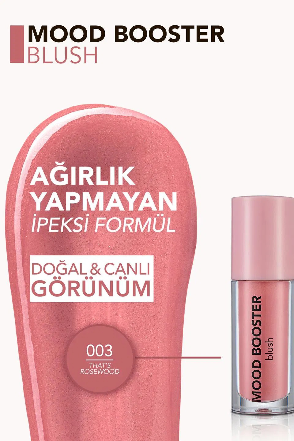 Flormar Mood Booster Likit Allık 003 Thats Rosewood