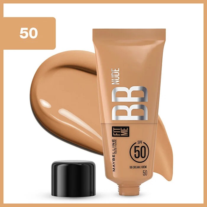 Maybelline New York Fit Me Nude Cilt Bakımı Etkili Nemlendirici SPF50 BB Krem 50