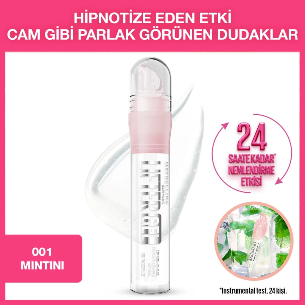 Maybelline New York Lifter Gel Ekstra Parlak ve Nemlendirici Dudak Parlatıcısı 001 Mintini