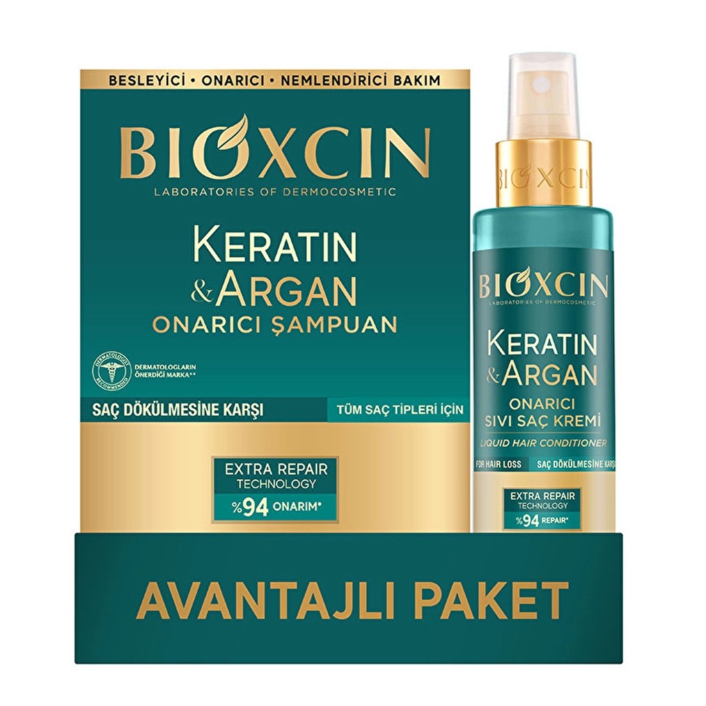Bioxcin Keratln & Argan Şampuan 300 ml + Sıvı Saç Kremi 150 ml
