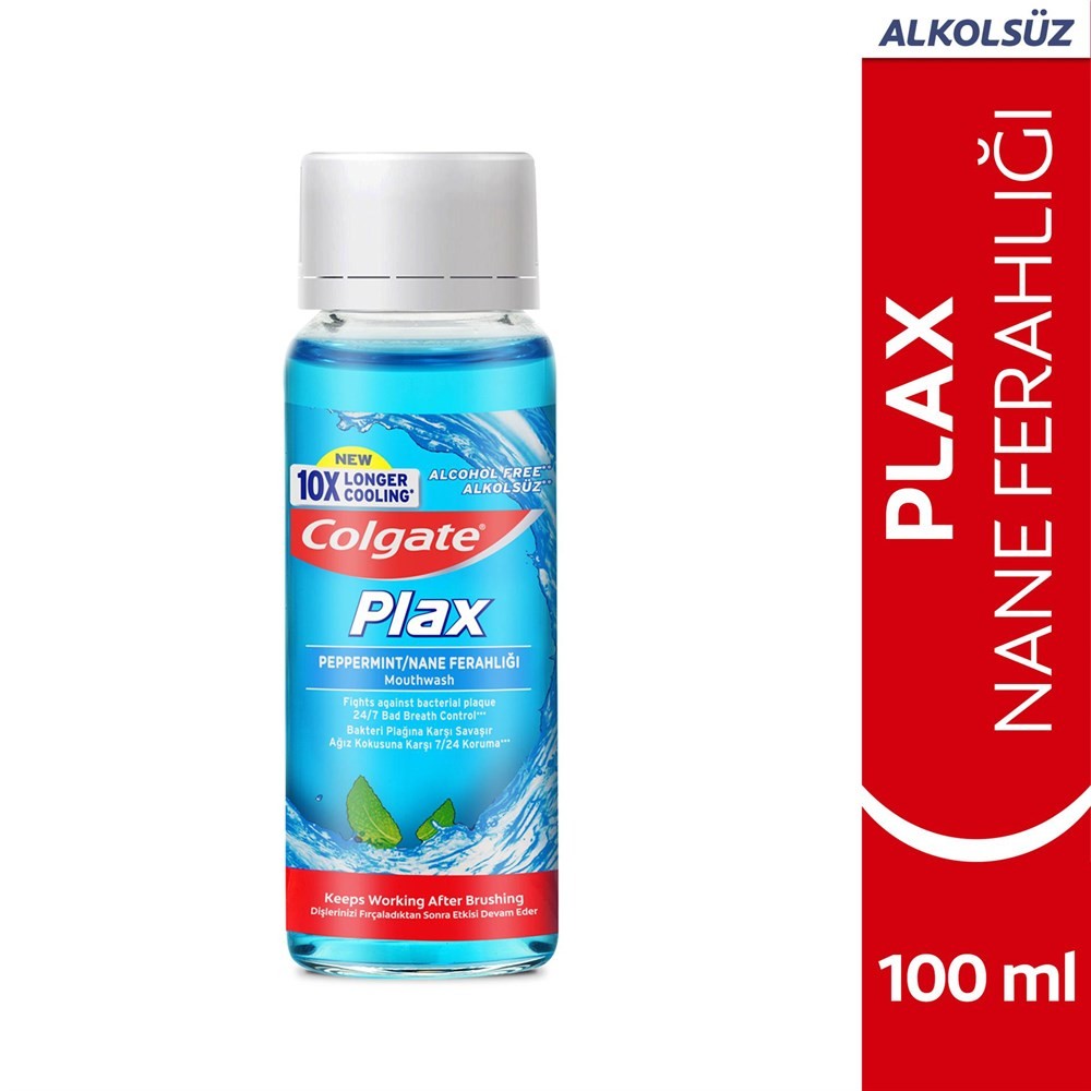 Colgate Plax Ağız Bakım Suyu  -Nane Ferahlığı Bakteri Plağına Karşı Alkolsüz 100 ml