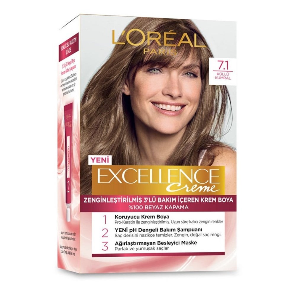 Loreal Paris Excellence Saç Boyası 7/1 Kumral Küllü