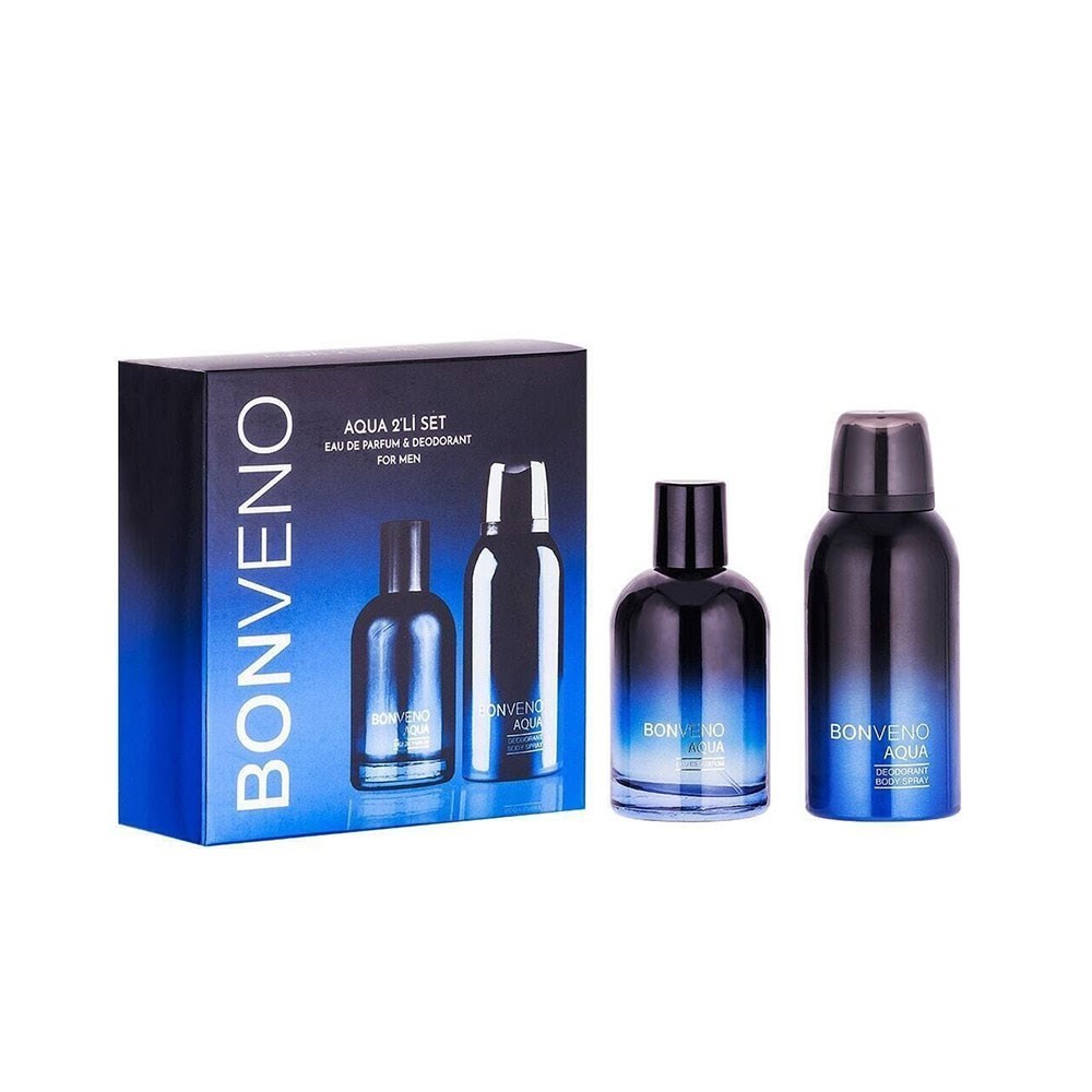 BonVeno Erkek Parfüm Seti Parfüm edp 100 ml + Erkek Deodorant Giff Set Aqua For Men 150 ml