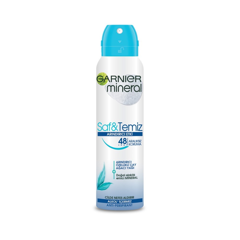 Garnier Mineral Aeresol Kadın Deodorant Saf &amp;Temiz 150 ml