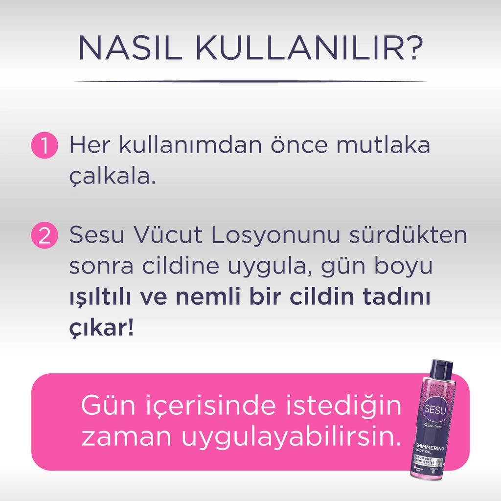 Sesu Simli Vücut Yağı 150 ml