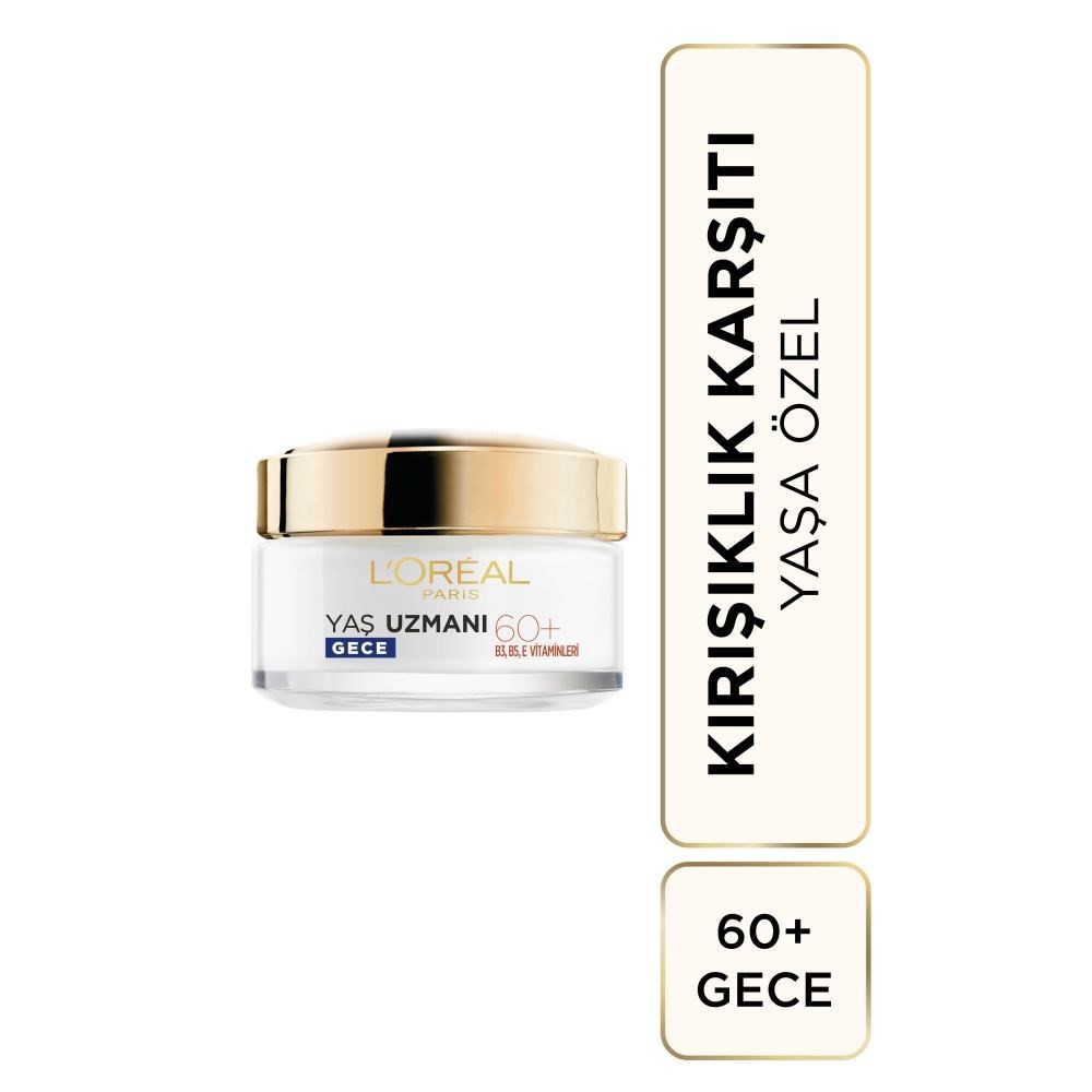 Loreal Paris Yaş Uzmanı 60+ Kırışıklık Karşıtı Besleyici Gece Kremi 50 ml