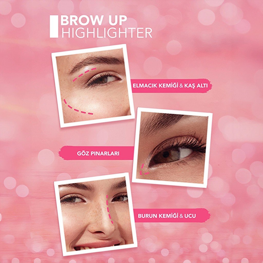 Flormar Brow Up Yumuşak Dokulu & Yoğun Işıltılı Asansörlü Kaş Altı Aydınlatma Kalemi 001 Diamond