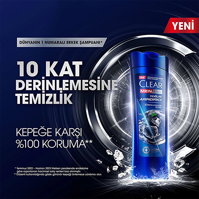 Clear Men Kepeğe Karşı Etkili Şampuan Yoğun Arındırıcı Kömür İle 350 ml