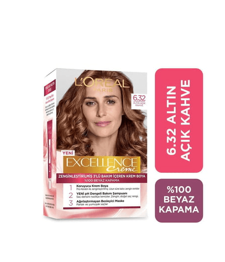 Loreal Excellence Boya 6/32 Altın Açık Kahve