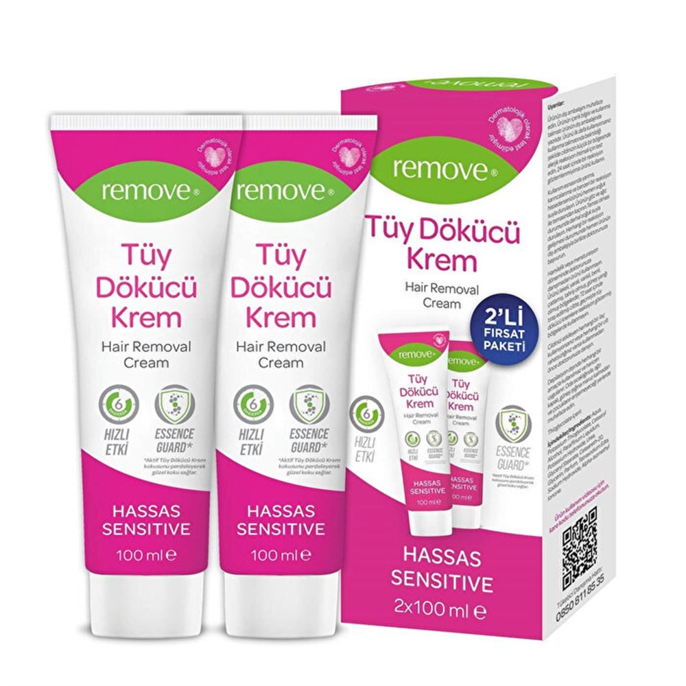 Remove Tüy Dökücü Krem Hassas Ciltler 2li 100 ml + 100 ml