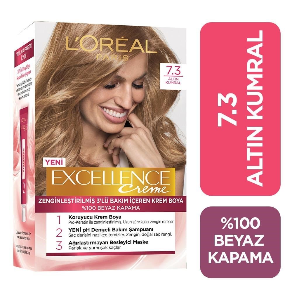 Loreal Paris Excellence Saç Boyası 7.3 Altın Kumral