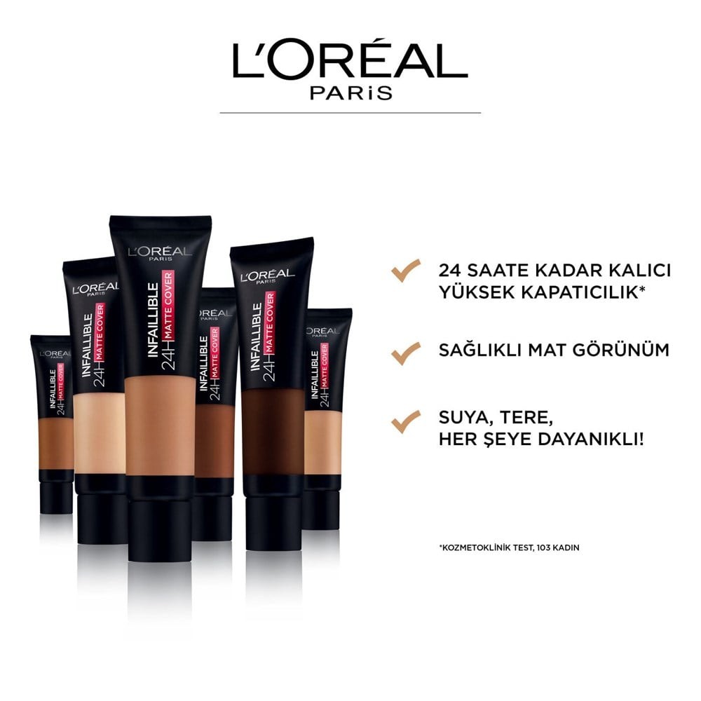 Loreal Paris Infaillible 24H Matte Cover Yüksek Kapatıcı Fondöten 90 Rose Porcelain