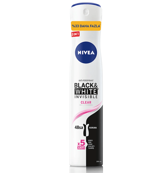 Nivea Deodorant Sprey Black And White Invisible Clear 200 ml