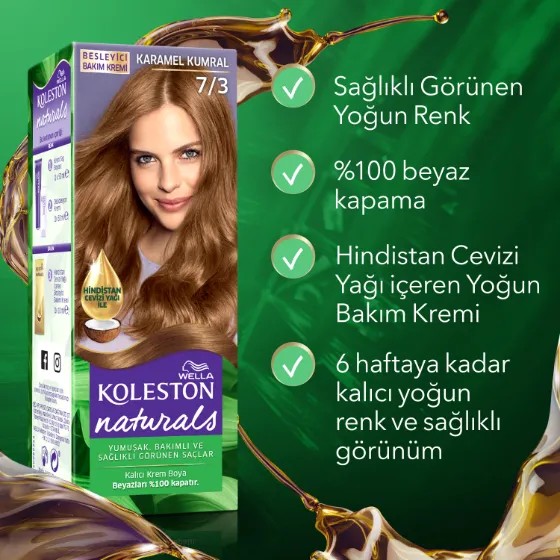 Wella Koleston Naturals Saç Boyası 7/3 Karamel Kumral