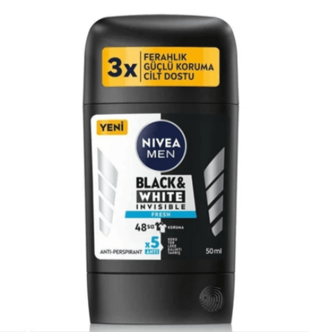 Nivea Men Erkek Stick Deodorant Black&amp;White Invisible Fresh 50 ml