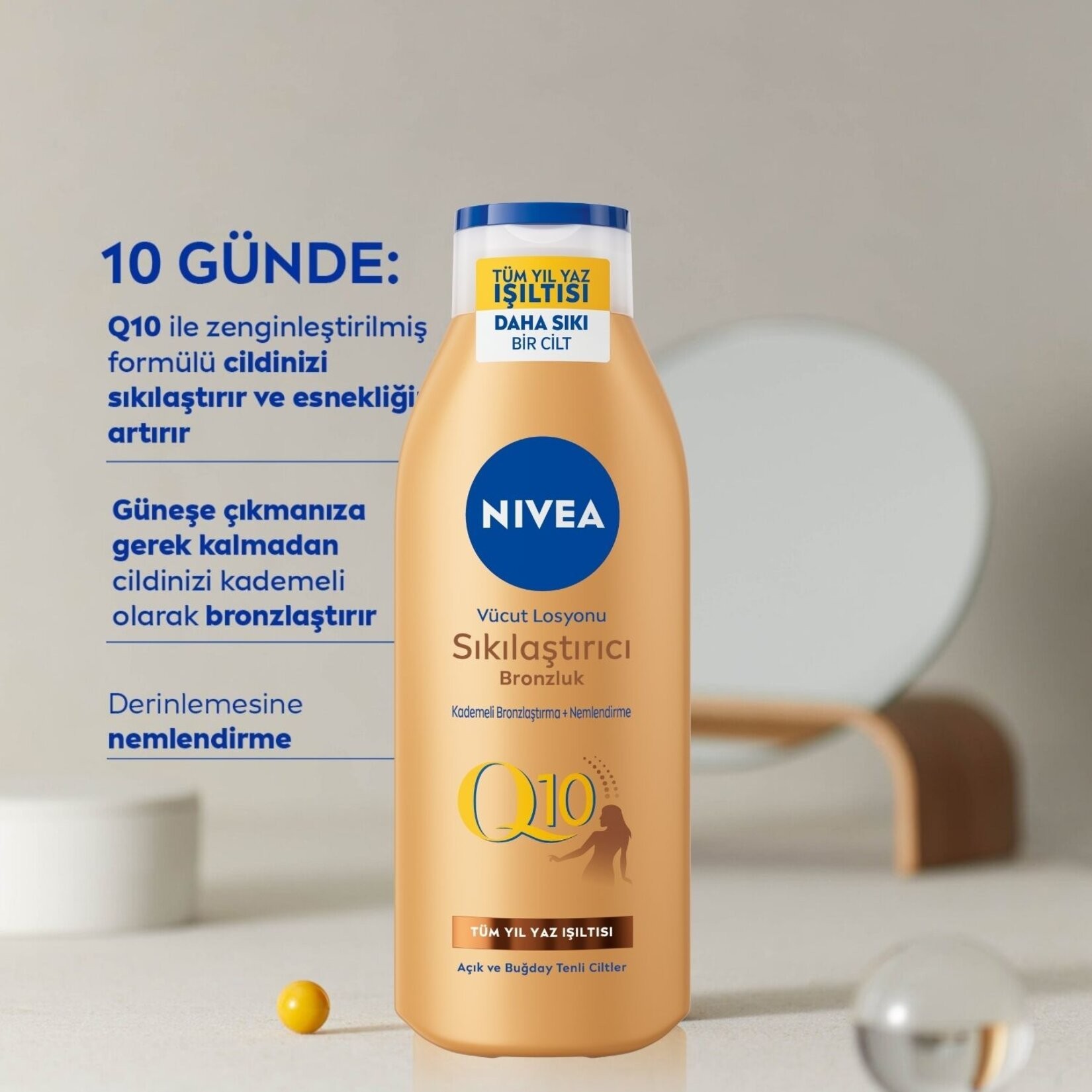 NIVEA Q10 Sıkılaştırıcı ve Bronzluk Vücut Losyonu 200ml