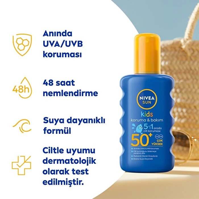 Nivea Sun Koruma & Bakım Çocuk Güneş Spreyi SPF 50+ Çok Yüksek Güneş Koruyucu 200 ml